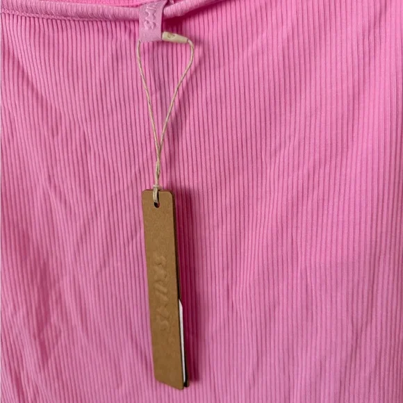 SKIMS Ribbed Soft Lounge Scoop One Piece Romper Bubblegum Sz XL OS-MDT-2695 - Picture 2 of 5